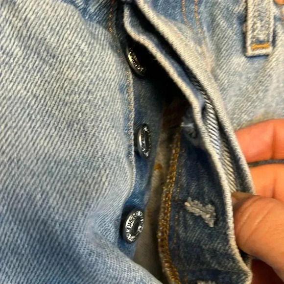 Levis 501 premium shorts womens button fly 30" waist high rise summer Fringe Hem - Picture 7 of 9